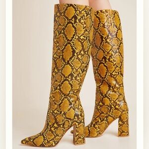 Jeffrey Campbell Snake Print Over the Knee Boots